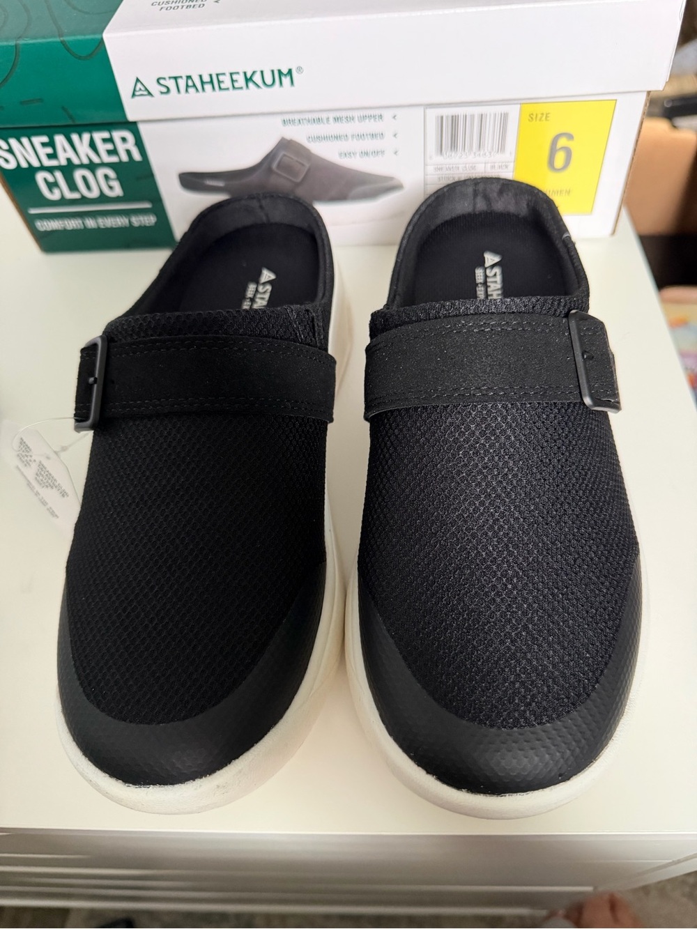 STAHEEKUM Women’s Black Slip-On Loafers - Mesh Comfort